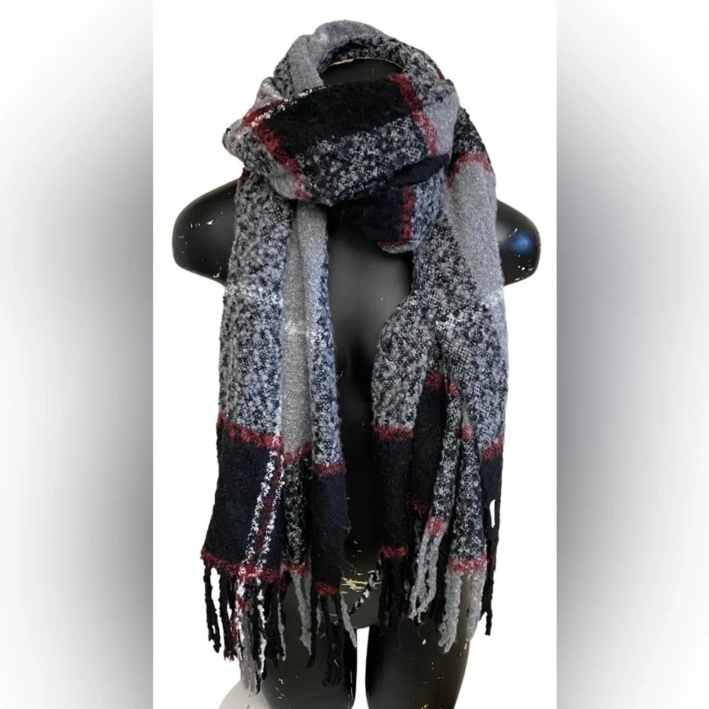 3 piece set Black Gray Blue Scarves